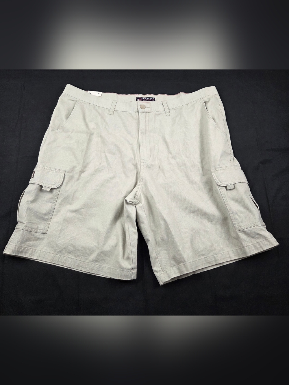 Bugle Boy Cargo Shorts Mens Size 46 Khaki Relaxed Fit 100% Cotton